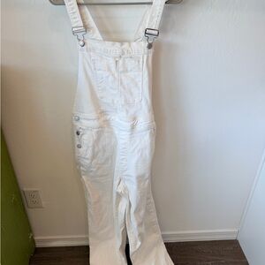J. Crew Factory Women's Cream Denim Overalls